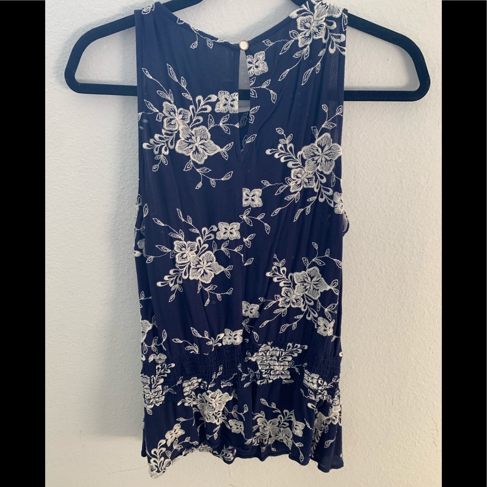 Medium Cherish Sleeveless Blouse Navy Blue